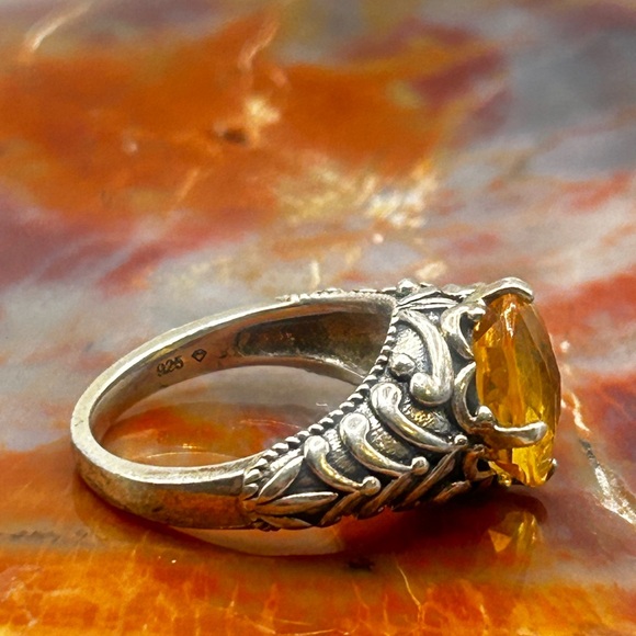 Sterling Silver Citrine Ring - Size 7.5 - Picture 5 of 7